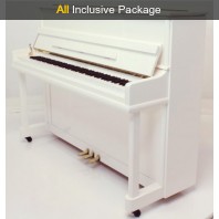 Steinhoven SU 112 Polished White Upright Piano All Inclusive Package